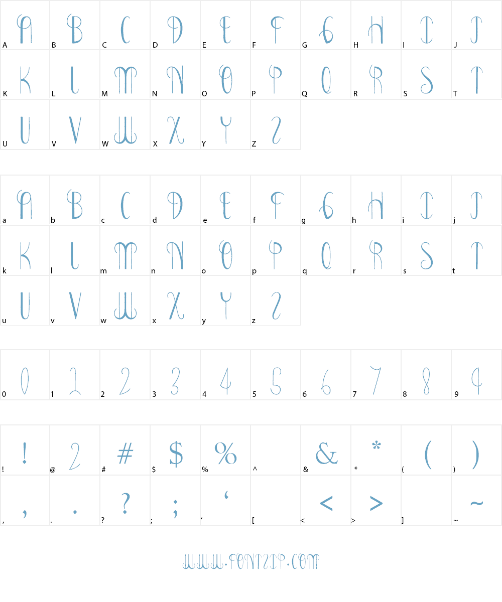 Bonney Lass Font Character